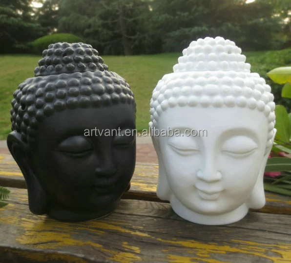 Big Buddha Head Furnace Ceremic Aromatherapy Essential Oil Burner Not Charged Candle Burner for Home Decoration