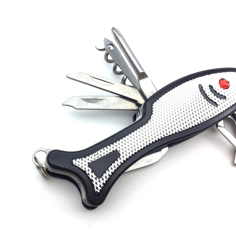 Funny fish shaped pocket knife camping multi tool knife