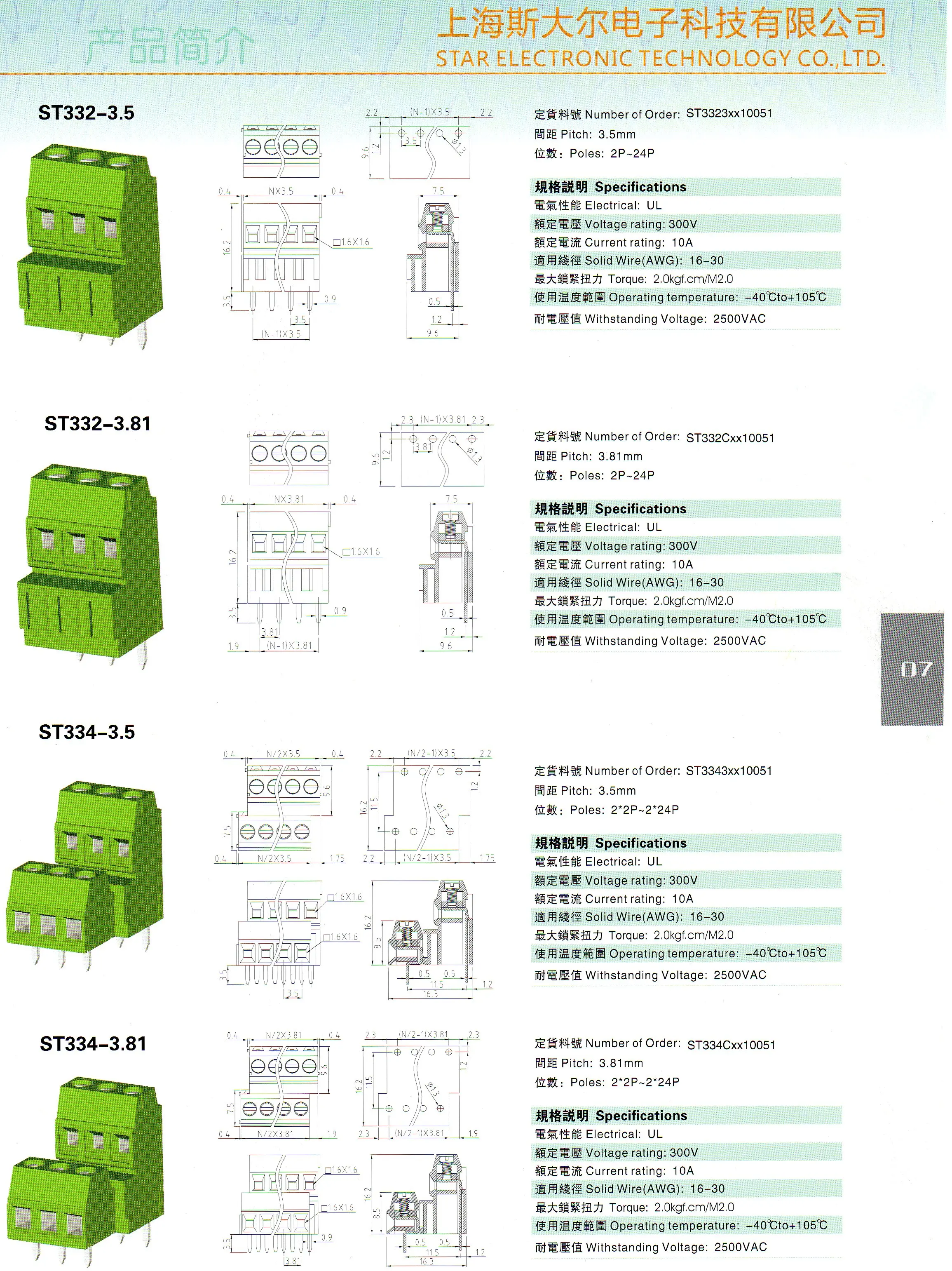 Screw Terminal Block2.5mm/3.5mm/3.81mm/5.0mm/5.08mm Pitch2 3 4 5 6 7 8 9 10 12 14 16 18 20pin Terminal Block Electrical