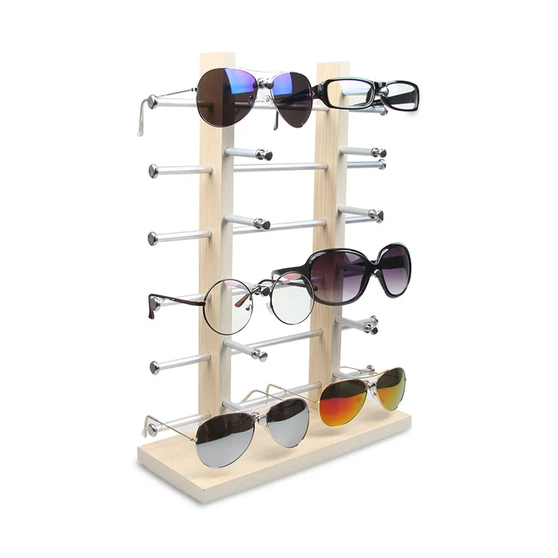 XULIN Shop Fitting Wen Zhou Hot Sell Acrylic Sunglasses Tray Holder Bamboo Suitcase Rotating Glasses Display Stand Rod