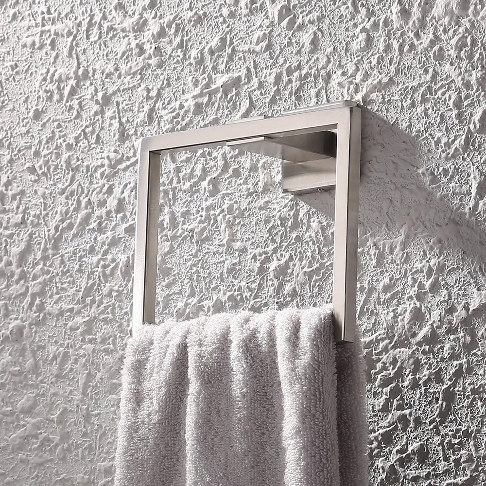 
SUS 304 Stainless Steel Bath Towel Holder Hand Towel Ring Hanging Towel Hanger Bathroom Accessories Contemporary Hotel Square St 