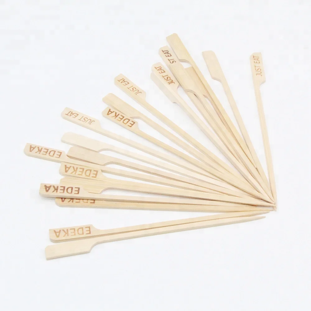 Teppo bamboo skewer flat wooden bamboo skewer with custom logo