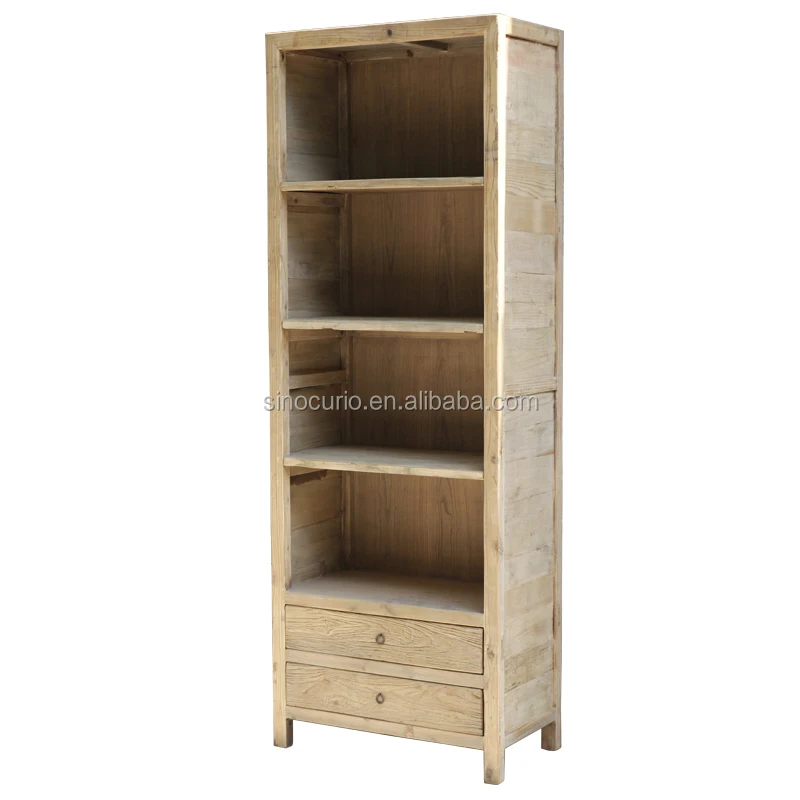 Rustic Furniture Antique Wooden Wall Shelf for Books Solid Wood Book Shelf