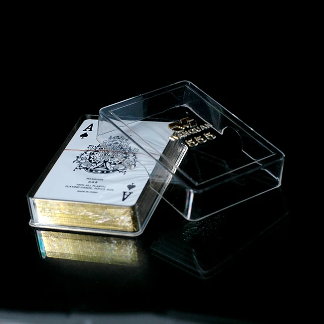 Top Quty Customized 100% NEW Gold Plated Card Poker Set Plastic Playing Cards for Poker Game