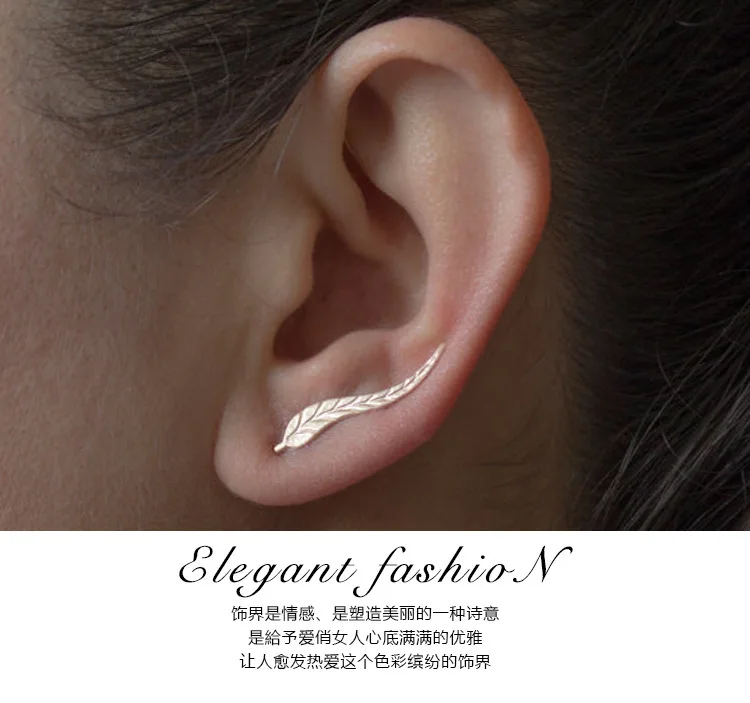 
New Alloy Leaves for Fashion Trendsetters in Europe and America Earrings 