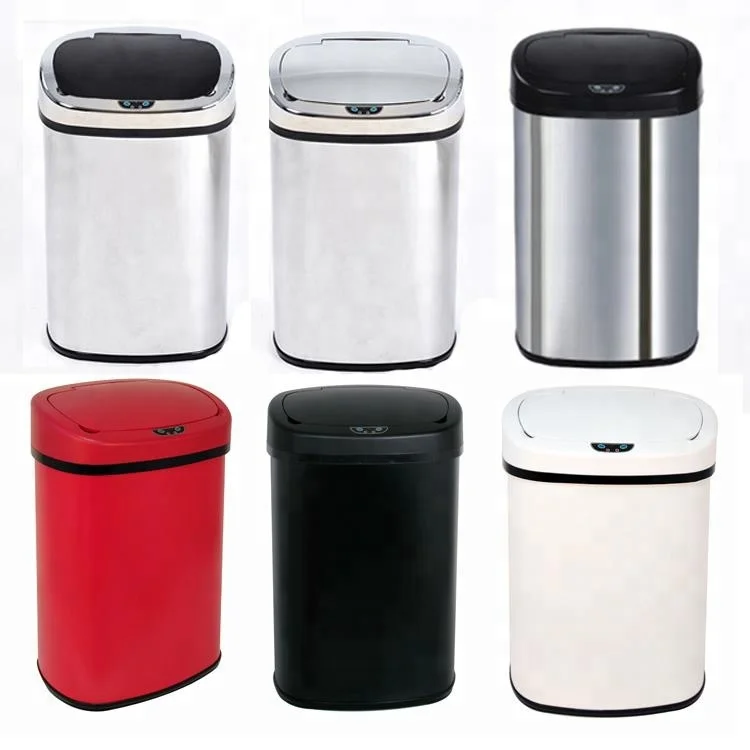 50 Liter Stainless Steel Electric Automatic Open Smart Infrared Sensor Large Dust Bin