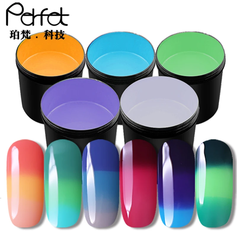 Factory customized high quality thermochromic Uv gel Non toxic Top and Base Coat extended nail polish Paint Uv resin polish