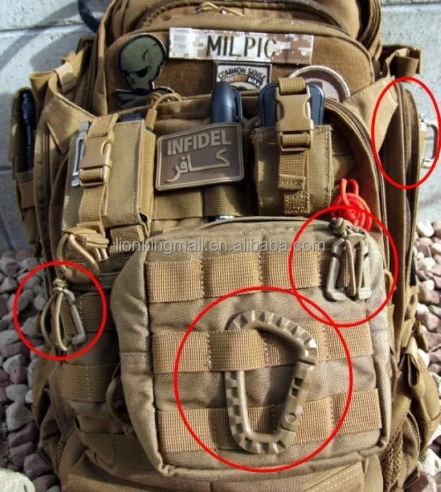 Outdoor D Shape 200LB Mountaineering Buckle knapsack Buckle For Climbing, Rescue, Keychain Hook, Outdoor Tactical EDC Tool