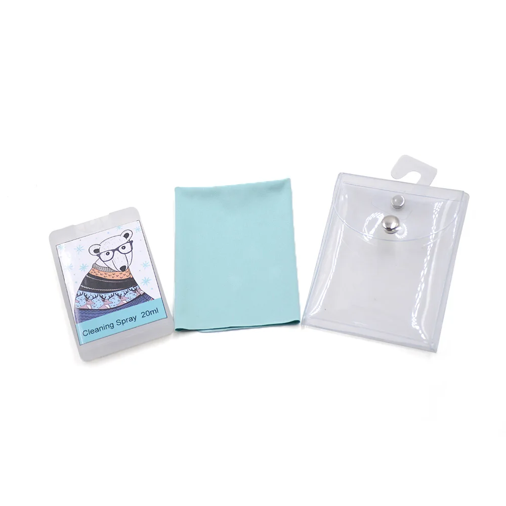 Bulk Wholesale Lens Eyeglass sun Glasses Pad Computer Camera Screen cleaning Clean spray kit with microfiber cloth