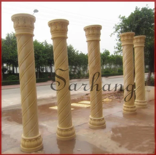 High Quality Carved Beige Marble Roman Column Sandstone Column