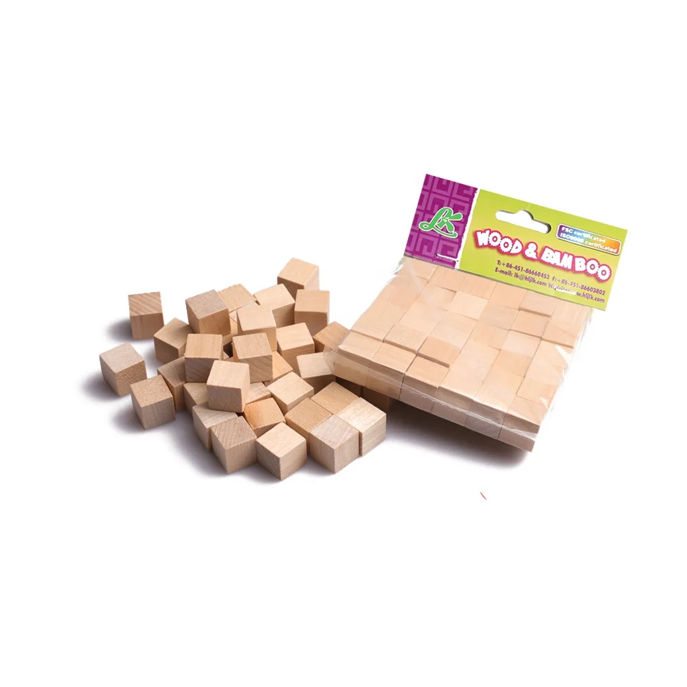 2018 Best Selling Children DIY Natural Color  Wooden Cubes and Blocks