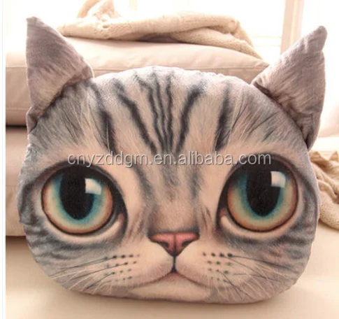 NEW 100%Cotton 3D Cute plush Cat Dog Pillow Cushion With Filling Stuffed Toy Plush Christmas cat cushion pillow