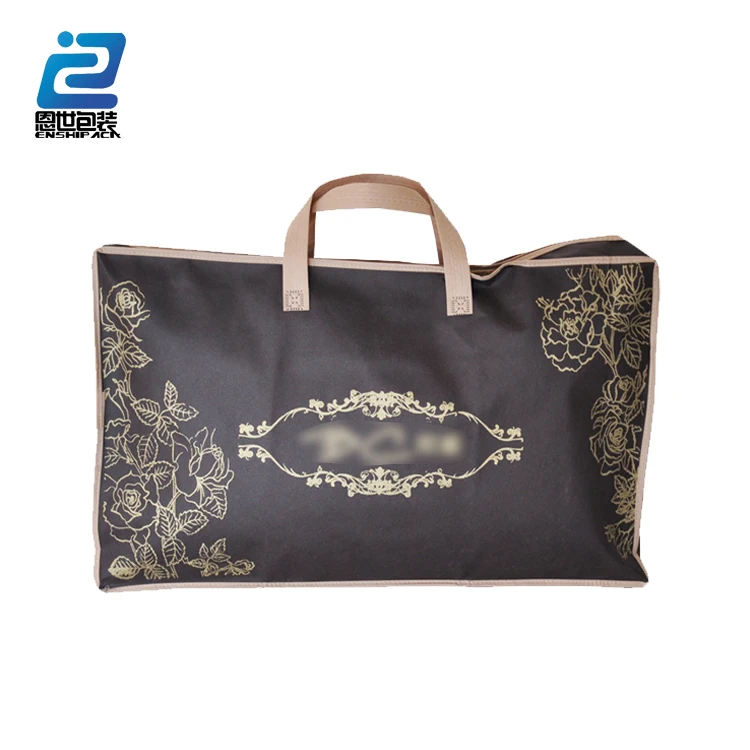 Clear PVC Blanket Packaging Bag With Handle Pillow Zipper Vinyl Storage Bag