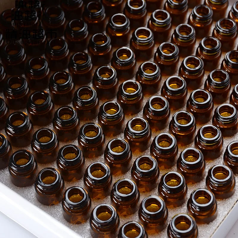 5/8 dram 2ml 1ml 3ml amber glass vial free Perfume Sample Vials with black screw lid/2ml glass vial