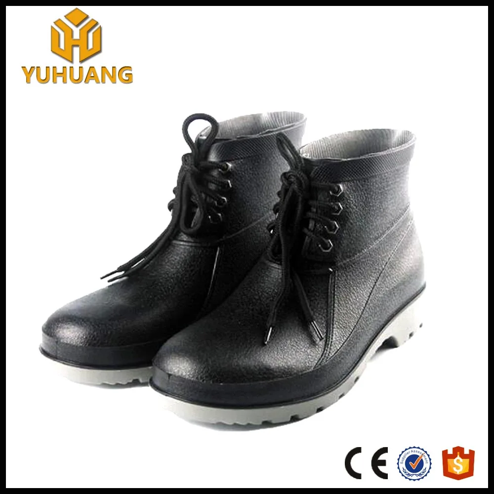 Unisex Ankle Rain boots ,PU outsole steel toe cap boots ,pvc safety boot