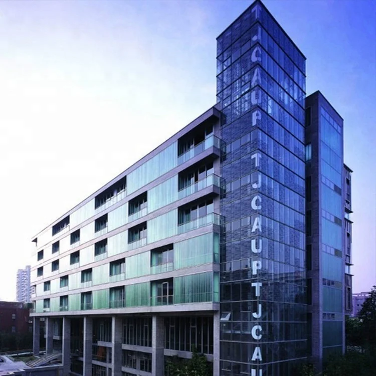 
Interior outdoor glass curtain wall system aluminum cladding material 