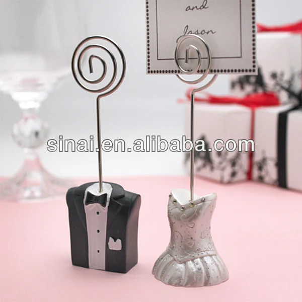 Beautiful Wedding Heart Shape Bride and Groom PlaceCard Holder