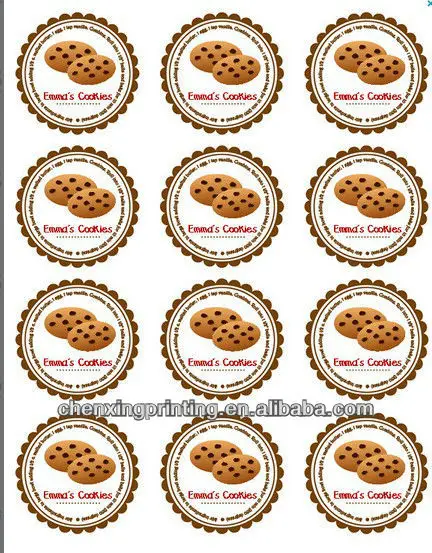 
Chocolate Chip Cookies Pesronalized Stickers, Address Labels, Gift Tags, Party Favors 