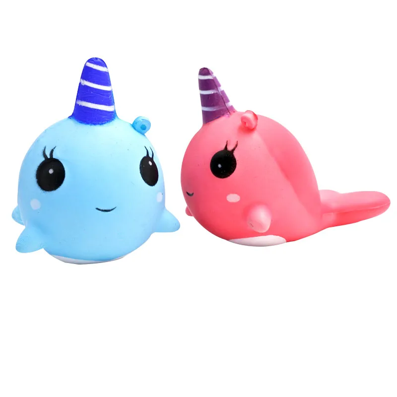 2019 China wholesale hot selling jumbo kawaii beautiful pink blue foam fish squishy little kawaii whales