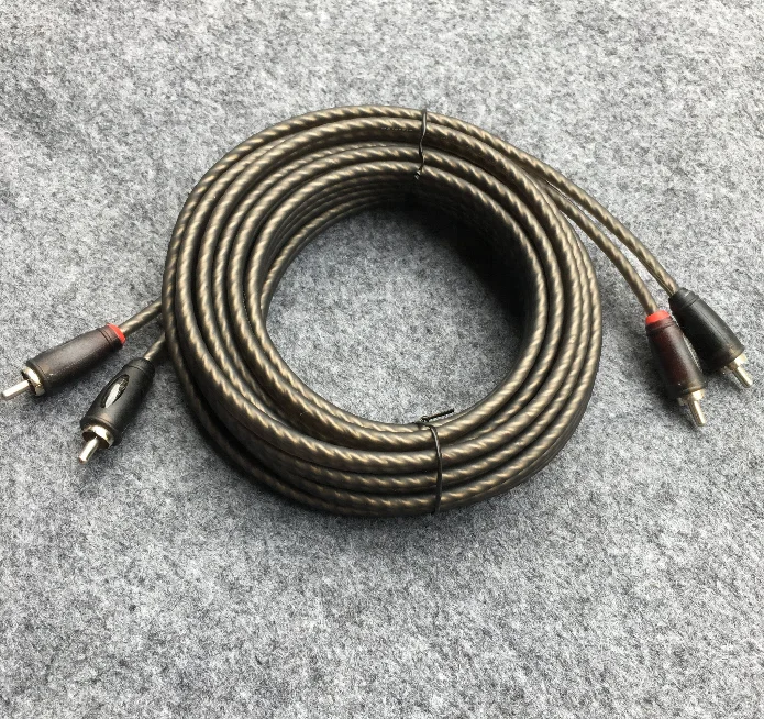 
High Quality Braid Shielded Car Audio 2RCA Cable dual RCA male 