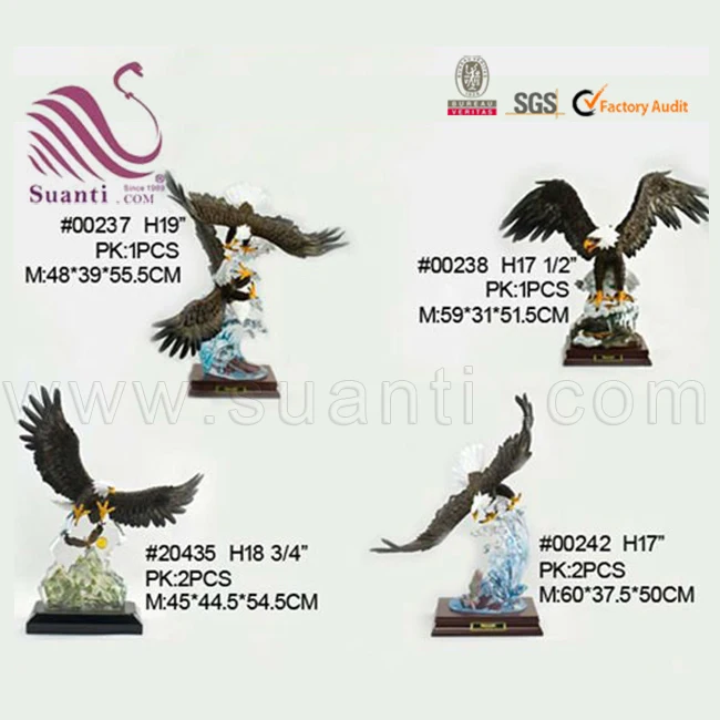 New Product 2018 Wood Effect Wooden Color Resin Eagle and Camel Sculpture for Home Decor