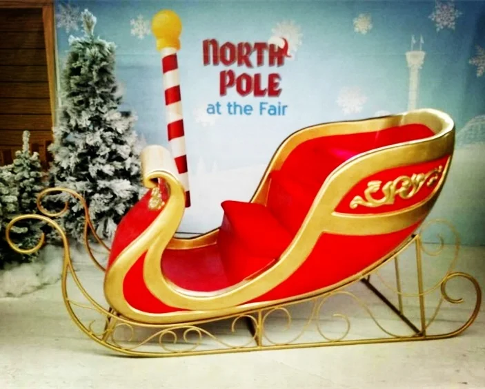 high quality most popular Fibreglass Christmas santa claus sleigh for decoration