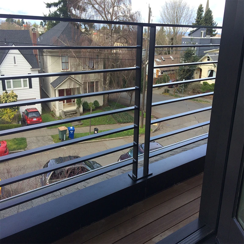 
Qualified guardrail fabrication wrought iron carbon steel welded powder coated balcony railing for residential steel building 