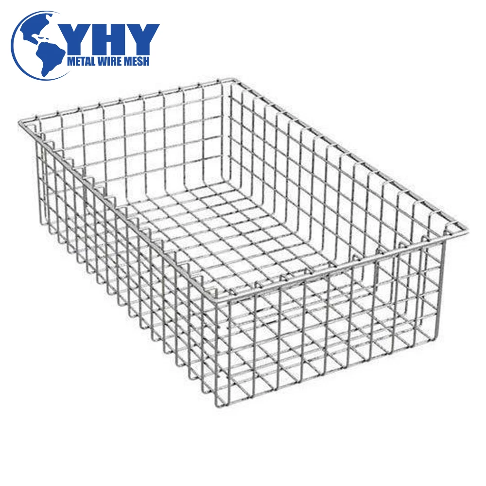 shallow stainless steel  wire mesh basket
