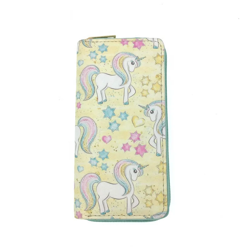 Byleading Girl Zipper Around Organizer Female Coin Wallets Cartoon Pu Leather Wallet Women