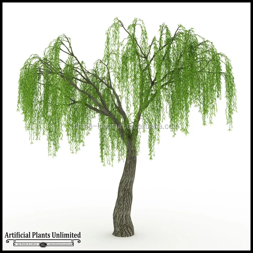 Высокая имитация искусственный плакучая ива дерево большой крытый led подсветка декоративные деревья парк сад декор