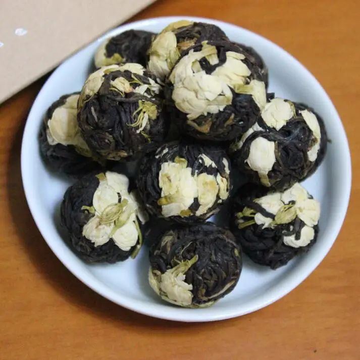 Wholesale Dragon Pearl Handmade 100% Natural Jasmine Black Tea Ball