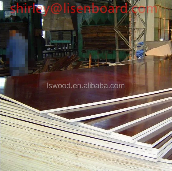 film face plywood Construction playwood/ 18mm formwork plywood film POPLAR wood POPLAR  18mm Black Color laminated plywood