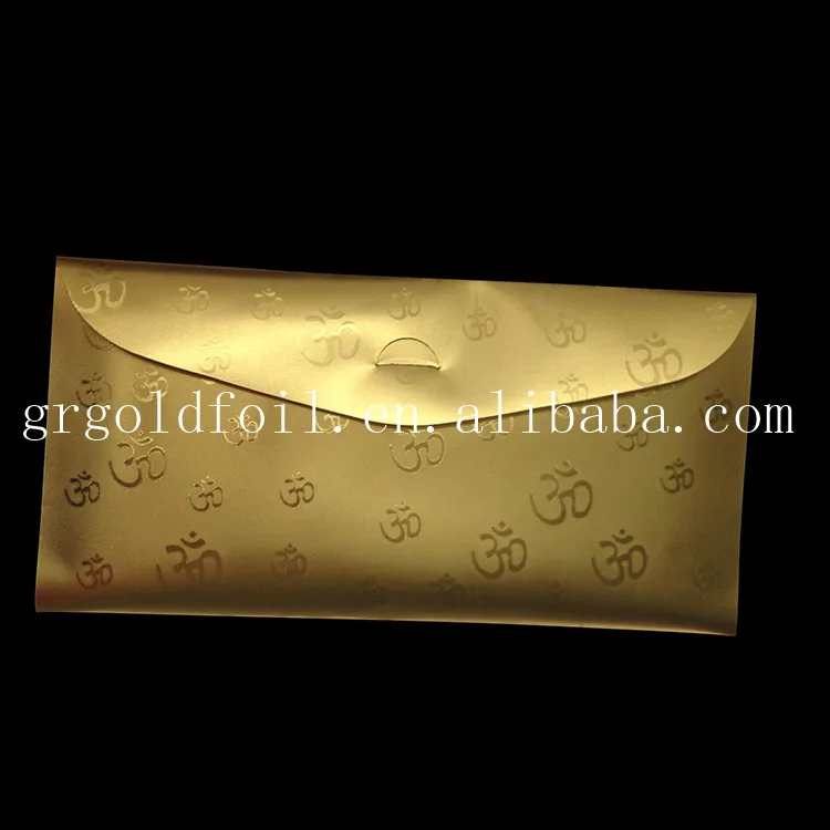 High quality 24K gold foil romantic craft wedding envelope