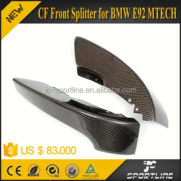 JC Sportline Углеродного Волокна Передний Бампер Губа Splitter для BMW E92 M TECH