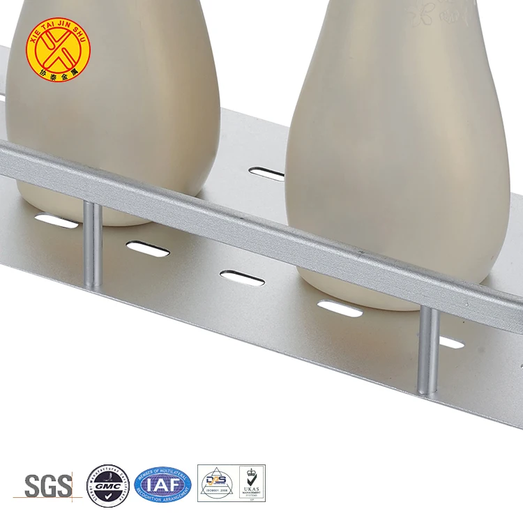Best selling square adjustable 2 tiers no drilling corner soap shelf aluminium bathroom shelf