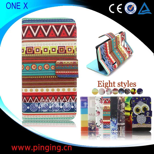 новый продукт для 2015 поощрения оптовые ювелирные печатных стенд коёаный бумаёник флип случае htc один х