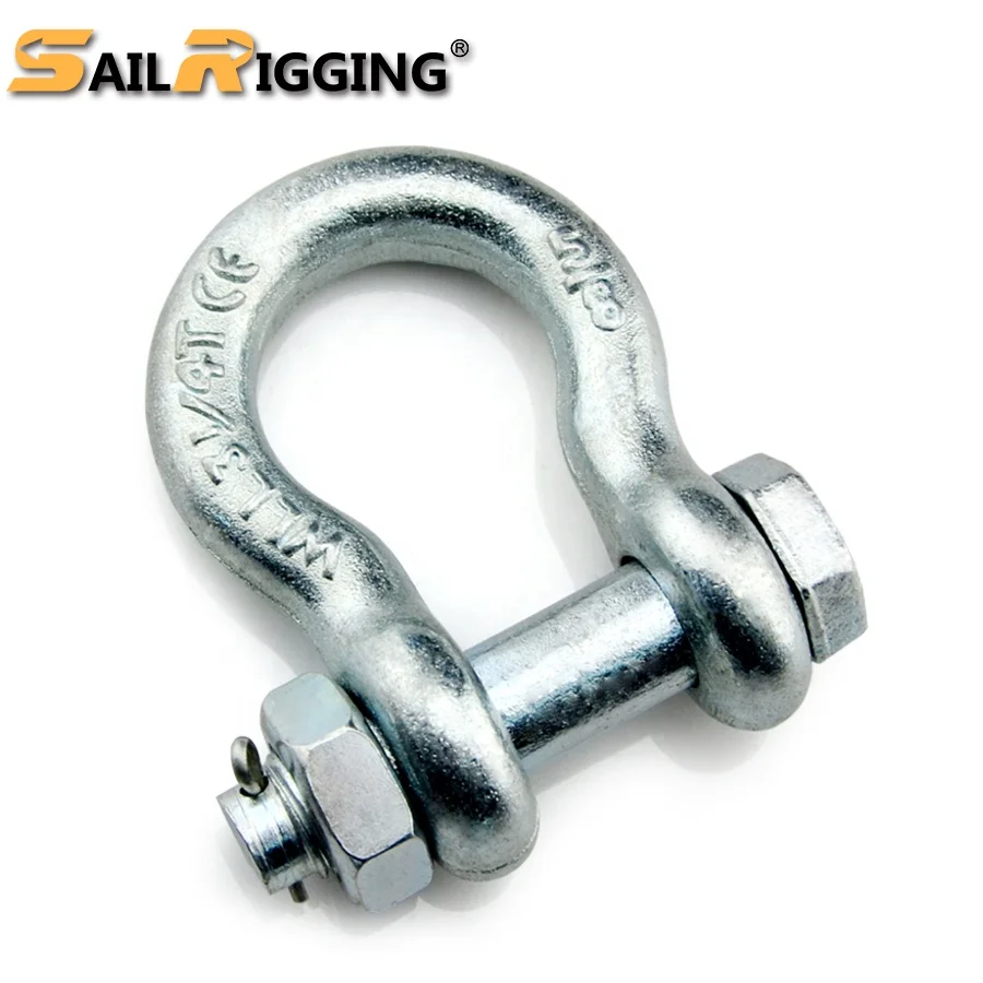 20 Ton G2130 shackle Heavy Load Drop Forged Safety Bolt Bow shackel bow shackle safety pin