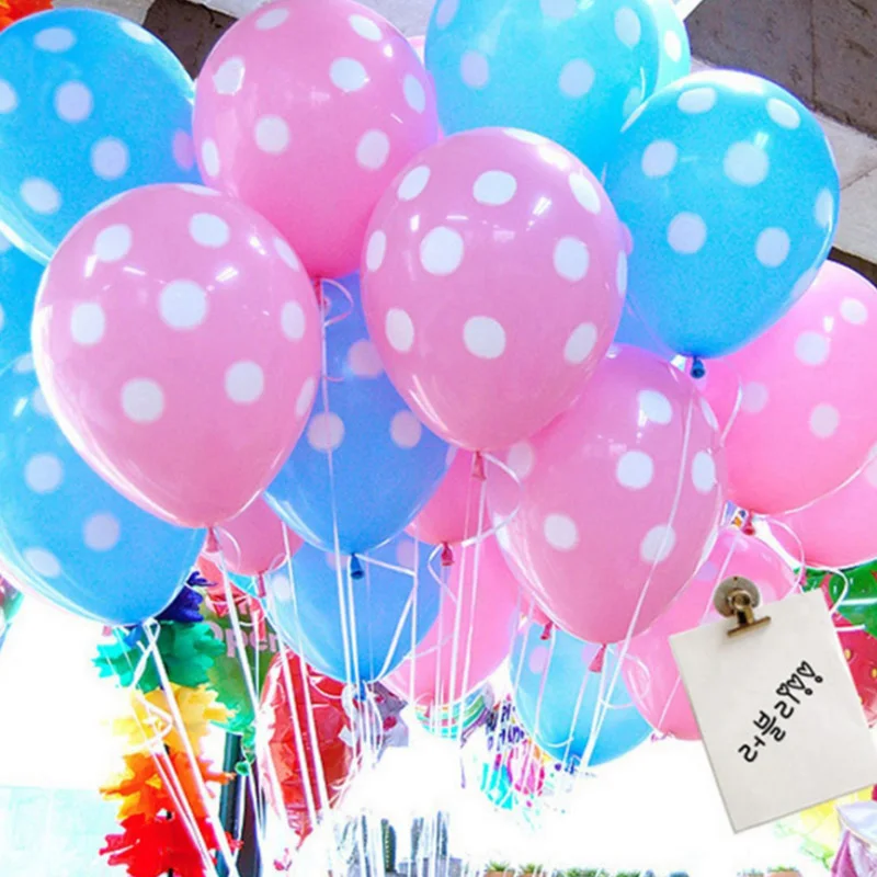 12 inch 2.8g Colorful Dot Printed Wave Point Latex Balloon For Wedding Decoration Baby Shower Party Supply Birthday Balloons