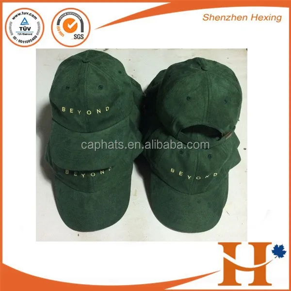 Custom Plain High Quality Suede Leather Adjustable Dad Caps Casual Structured Baseball Cap With Embroidered Logo