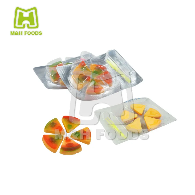 Hot Sell Custom Vegetable Gel Pizza Shaped Gummy Soft Candy