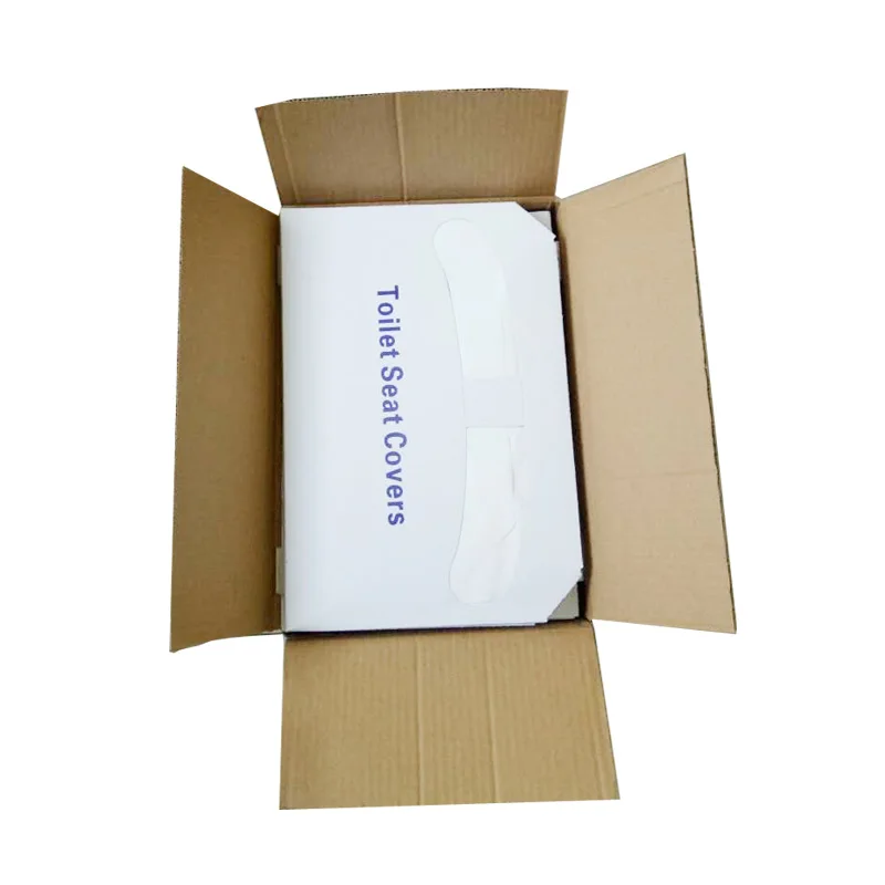 1/2 fold white disposable flushable paper toilet seat cover