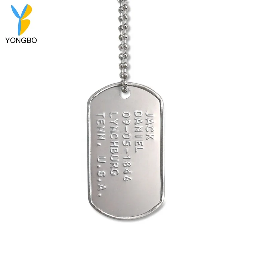 Customized ID Dog Tags - Personalized Metal Tags with 2 Chains and 2 Silencers