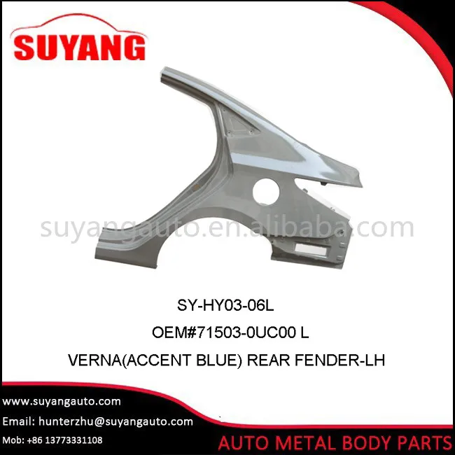 Замена заднего крыла левого для запчастей кузова автомобиля Хендая верны