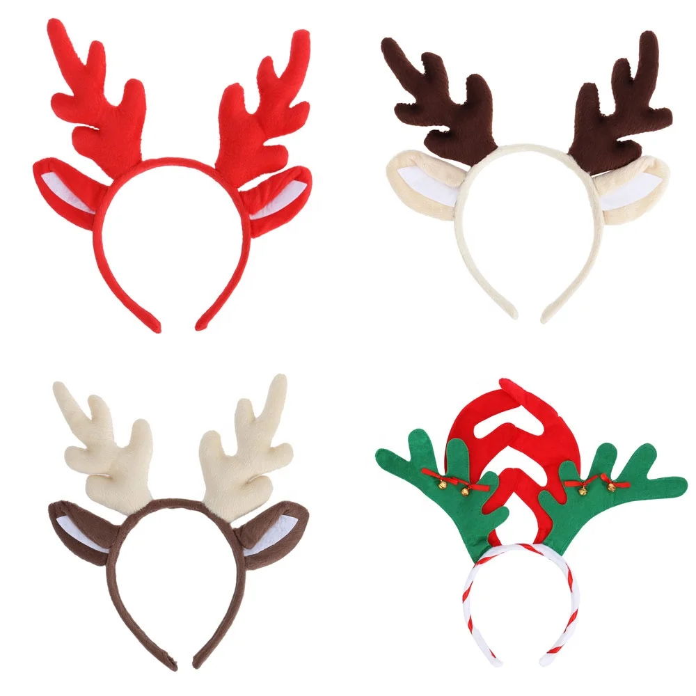 Reindeer Antler Hair Hoop Christmas Kids Headband Headwear for Children Christmas Costume Part