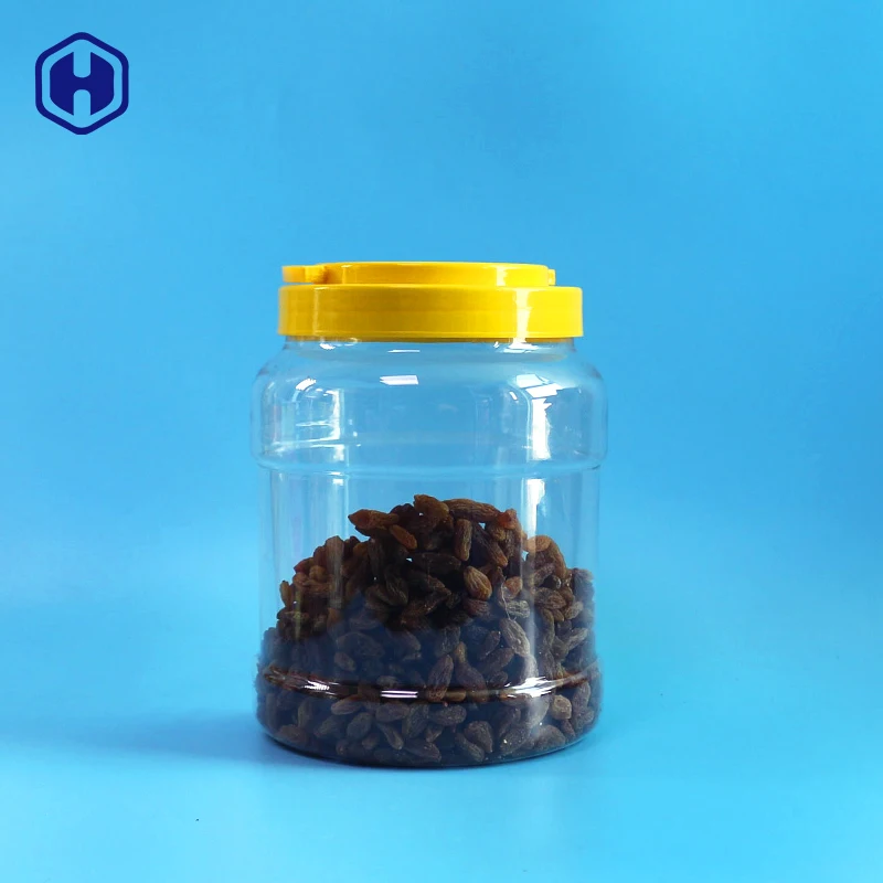 2500ml high capacity big antique handle screw lid flour farina rice fermentation pickle PET plastic bottles jar