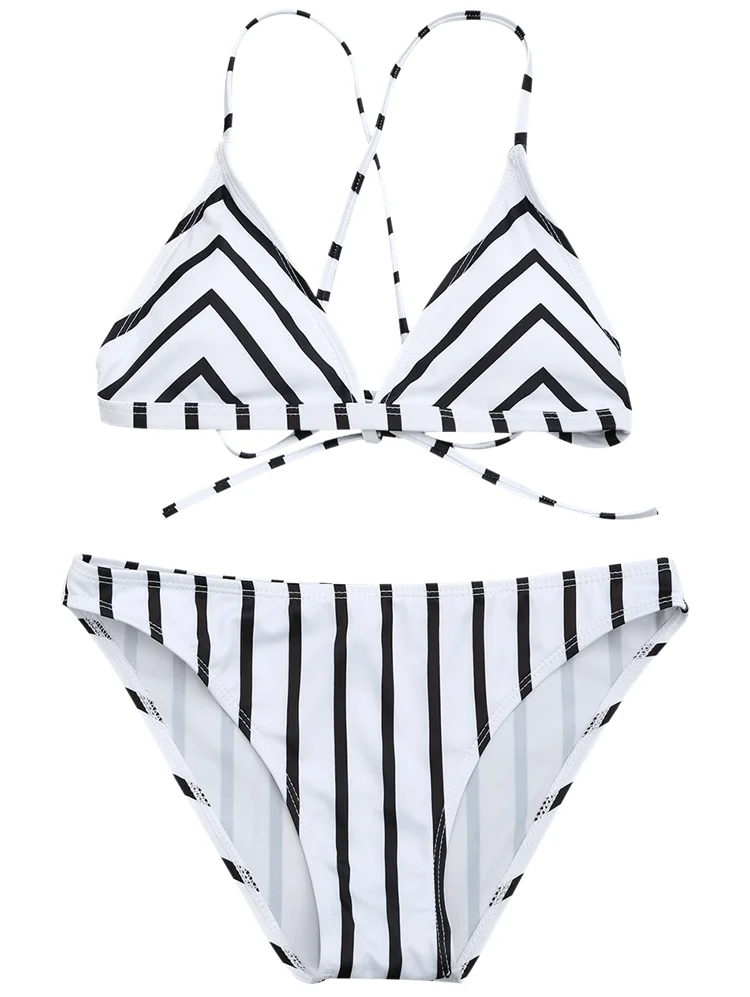 Cikini  2020 Latest design two piece swimsuit print stripe  beach bikini