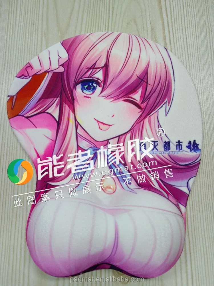 Mouse pad bracelet cartoon cute chest anime beauty silicone mouse pad stereo 3D big chest hip bracelet pad