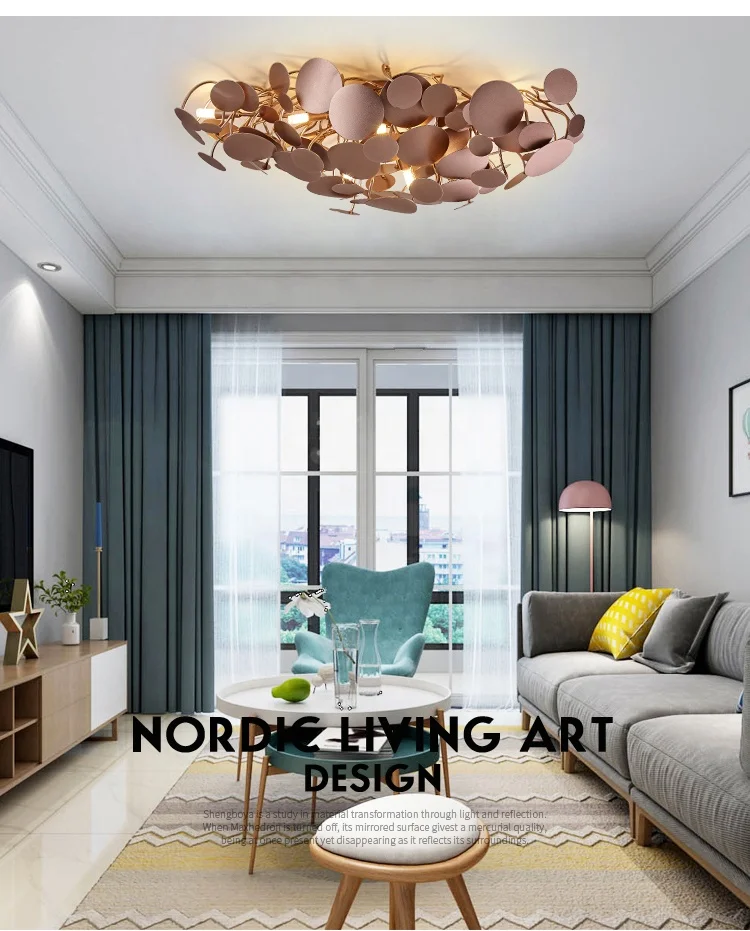 Simig Lighting New Arravial Modern Art Decorative Brass Color Ceiling Lamp for Living Room