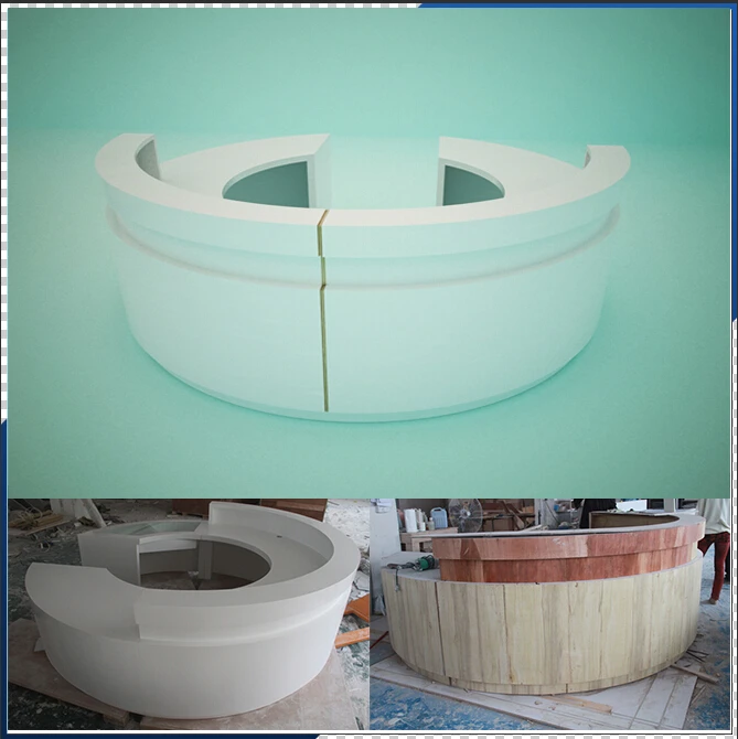 Acrylic Solid Surface Prefab Nurse Station Reception Desk  For Hospital or Clinic