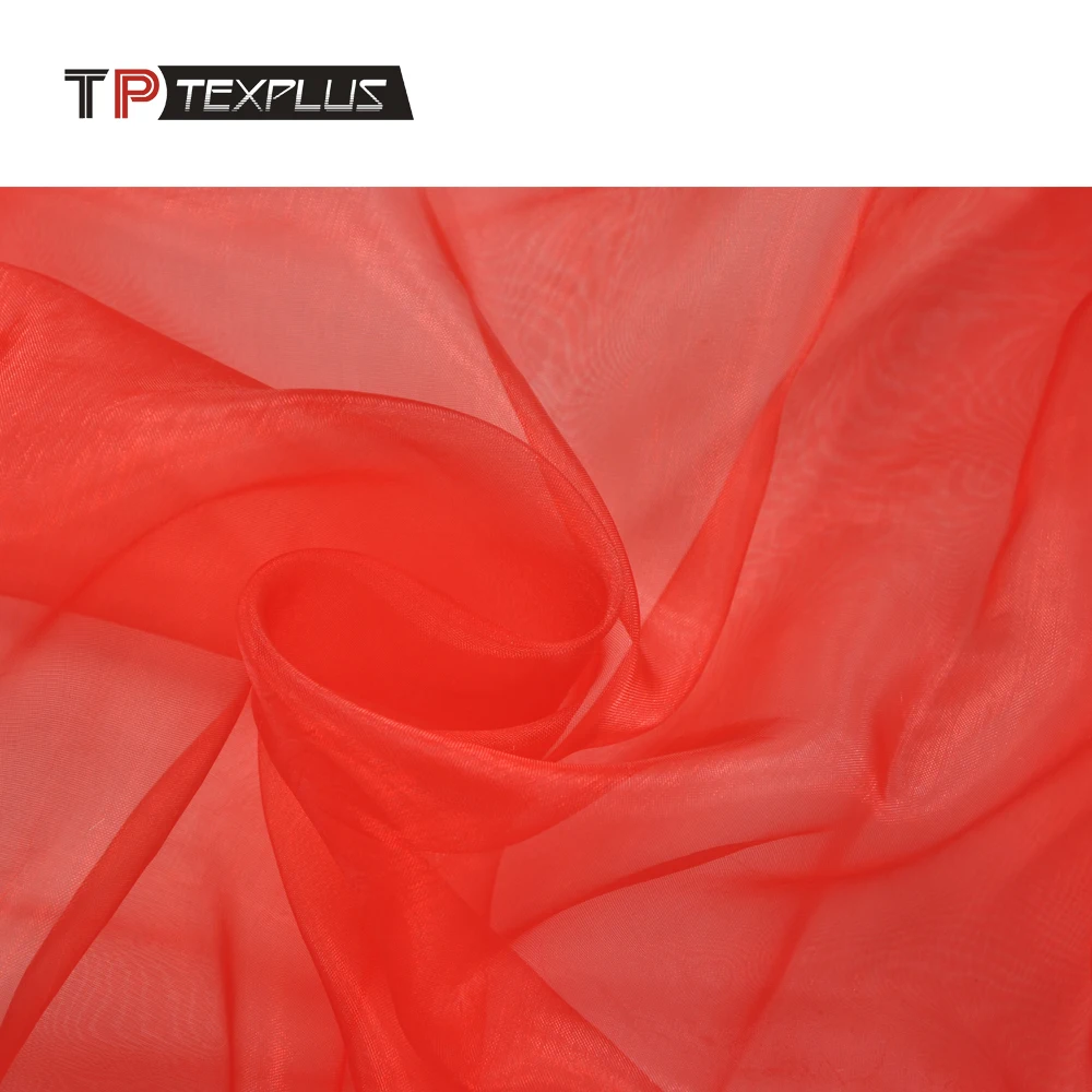 100% polyester organza sheer fabric